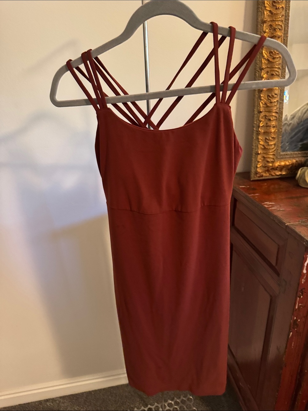 Athleta Strappy Wine Midi Dress